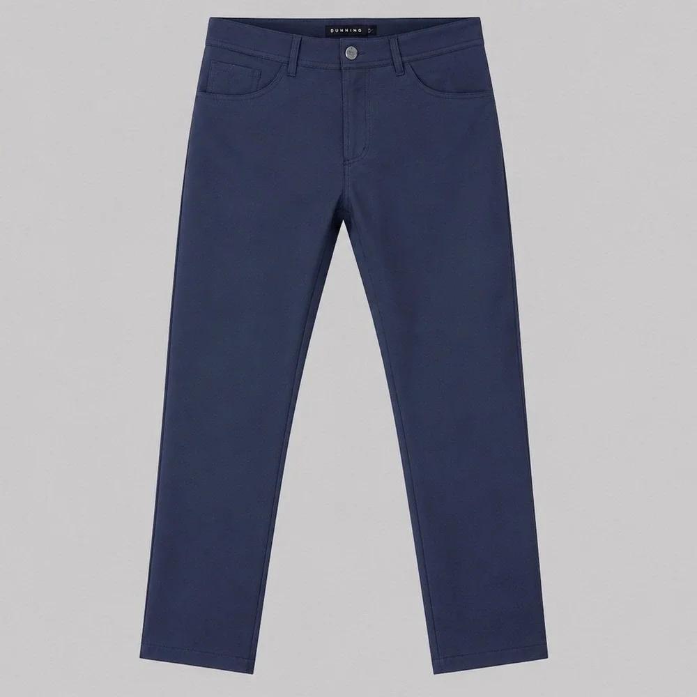 Dunning Golf Everbest Mens 32x32 Navy Blue Technical 5-Pocket Pants DN801111